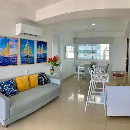 Apartamento Con Balcon P6 Frente Al Mar Con Aire Acondicionado Y Wifi * Cartagena