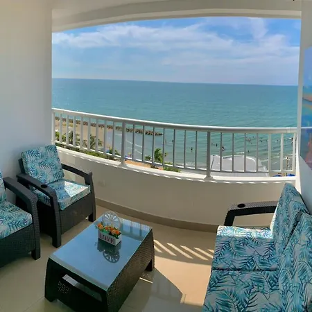 Apartamento Con Balcon P6 Frente Al Mar Con Aire Acondicionado Y Wifi * Cartagena